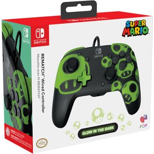 Nintendo REMATCH Wired Controller: 1-Up Glow in the Dark