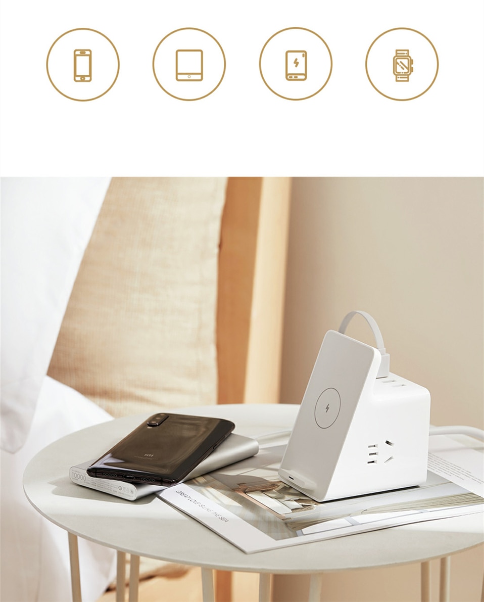 Xiaomi Vertical Wireless Charging Socket with 18W Max 3 USB Port