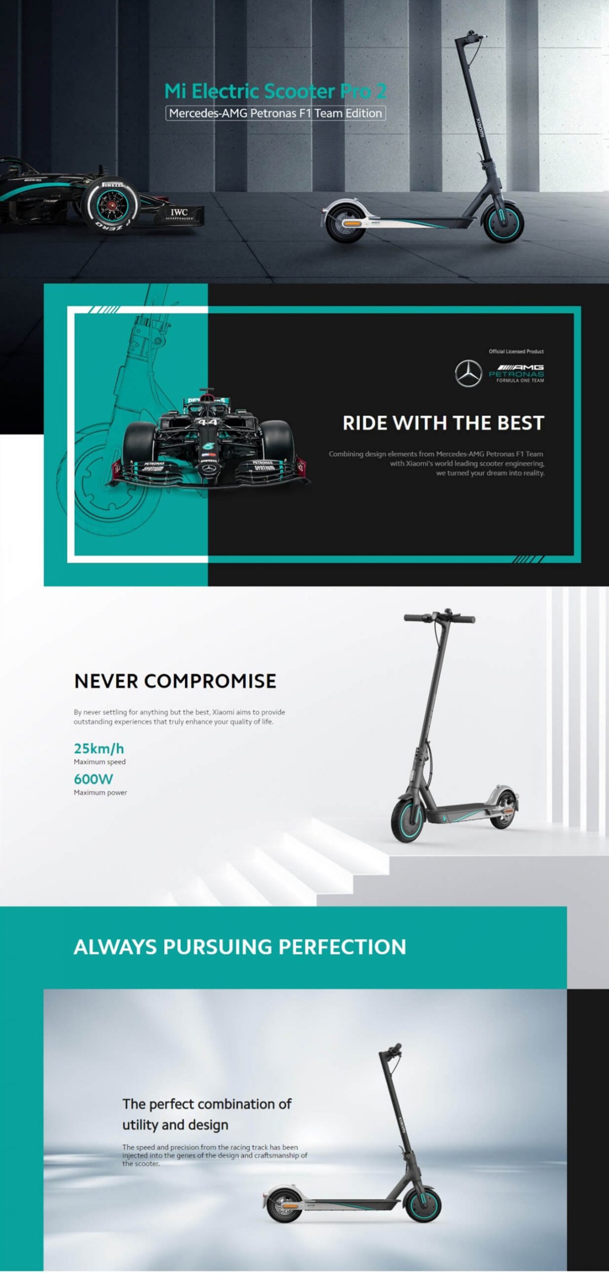 Xiaomi Mi Electric Scooter Pro 2 Mercedes-AMG Petronas F1 Team Edition