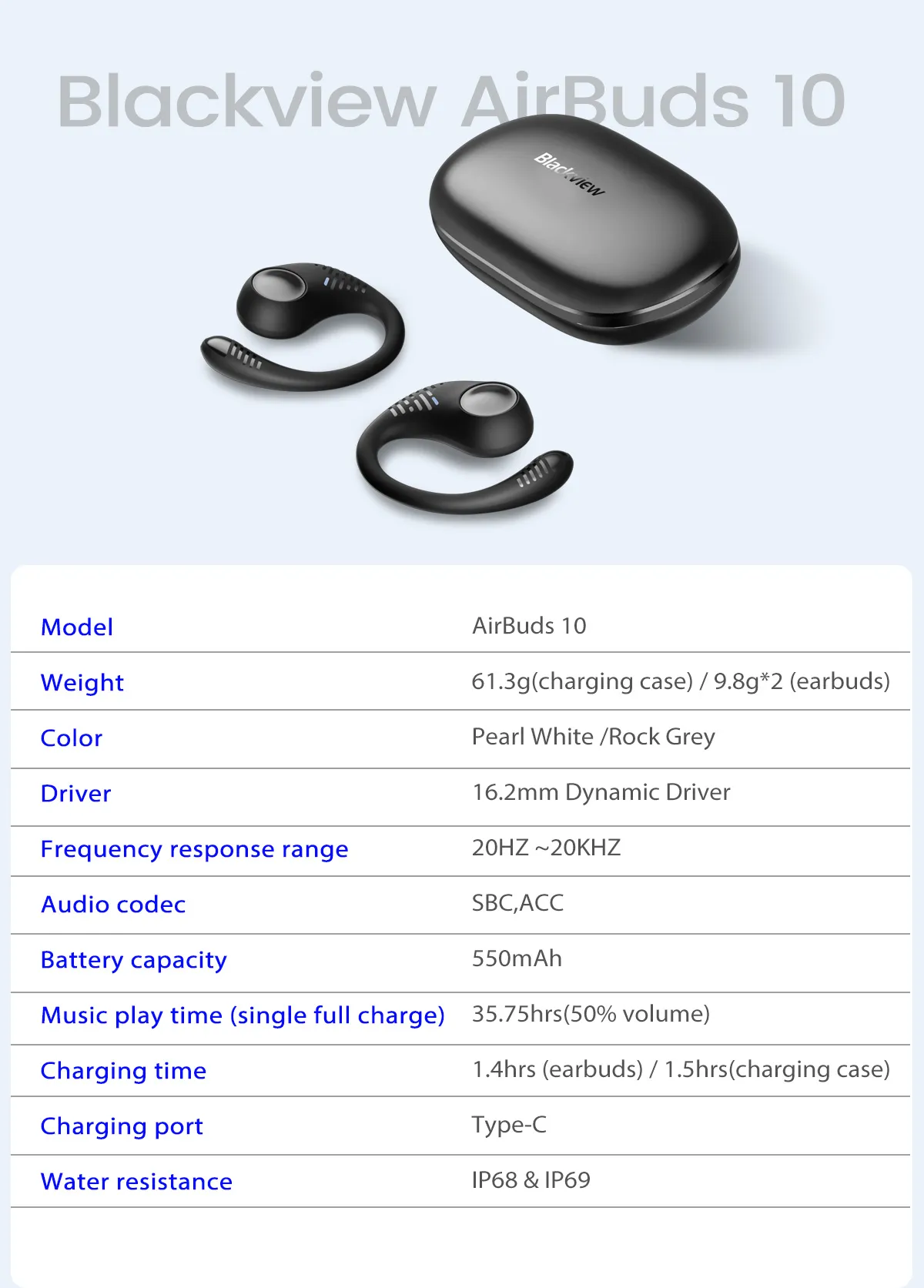 Blackview Airbuds 10  Wireless Stereo Headphones